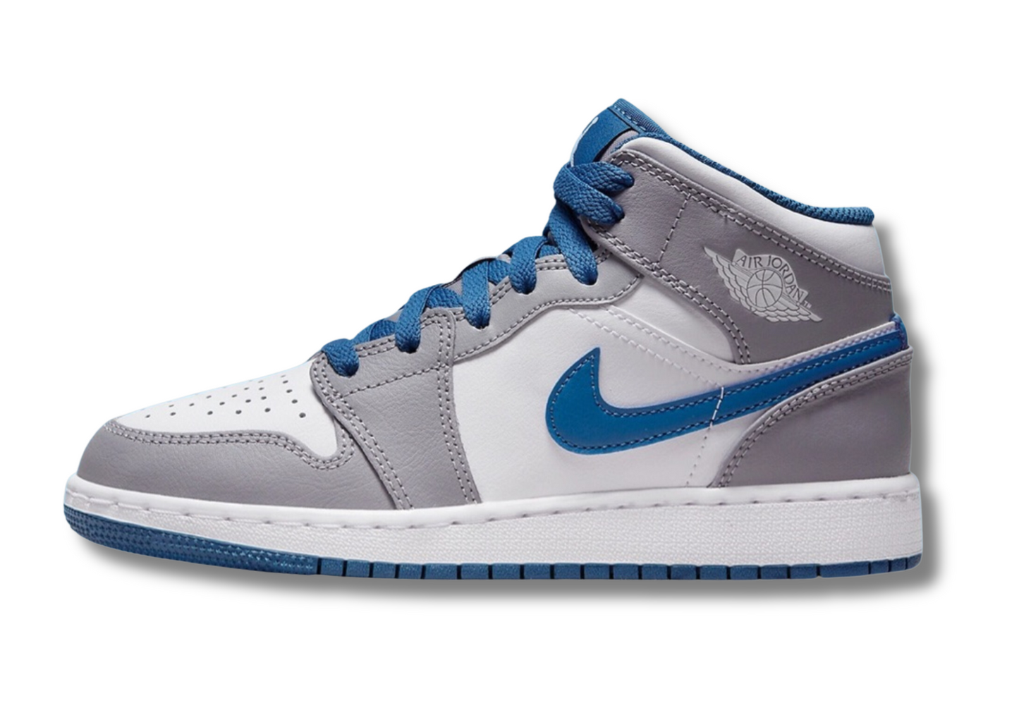 Air Jordan 1 Mid Cement True Blue GS