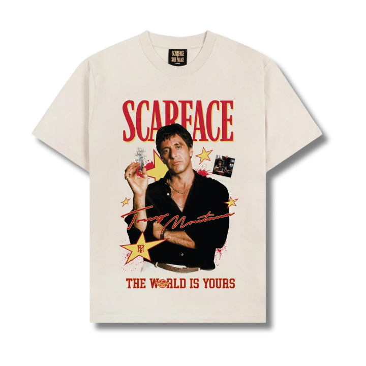 T-SHIRT SCARFACE STARS "BEIGE"