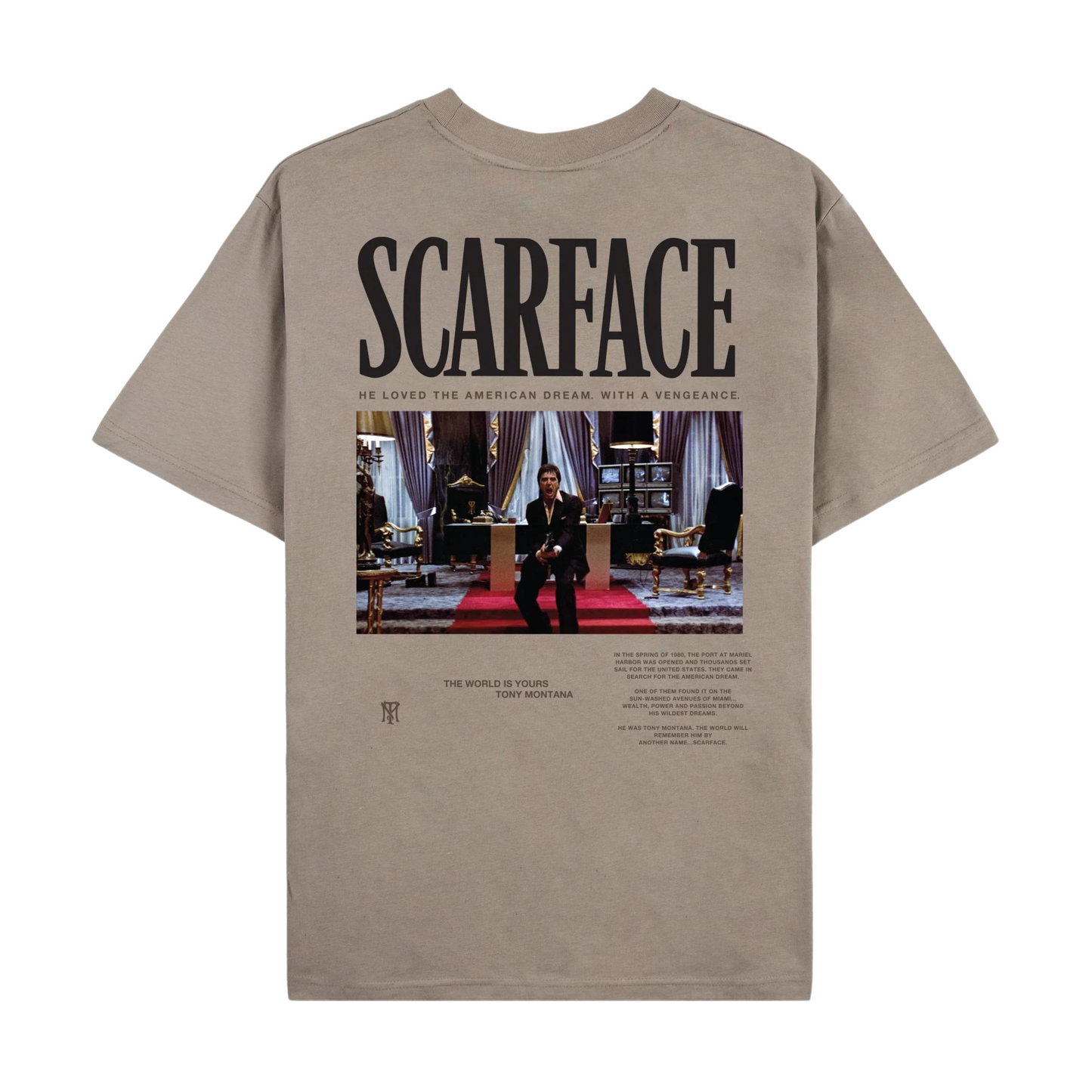TEE SCARFACE DAY AT THE OFFICE TAUPE