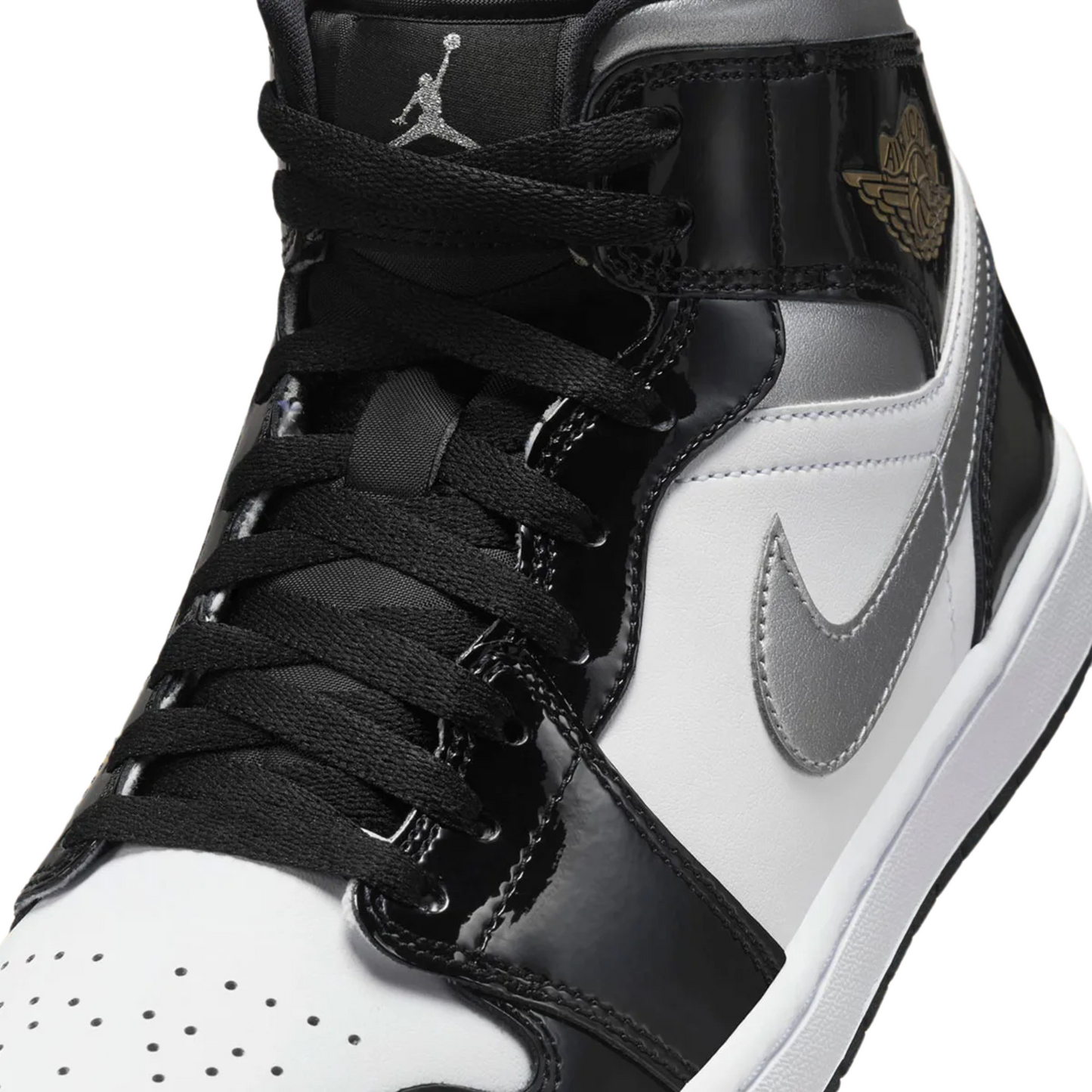 Air Jordan 1 Mid "Patent Black Silver"