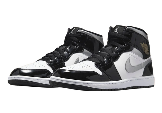 Air Jordan 1 Mid "Patent Black Silver"