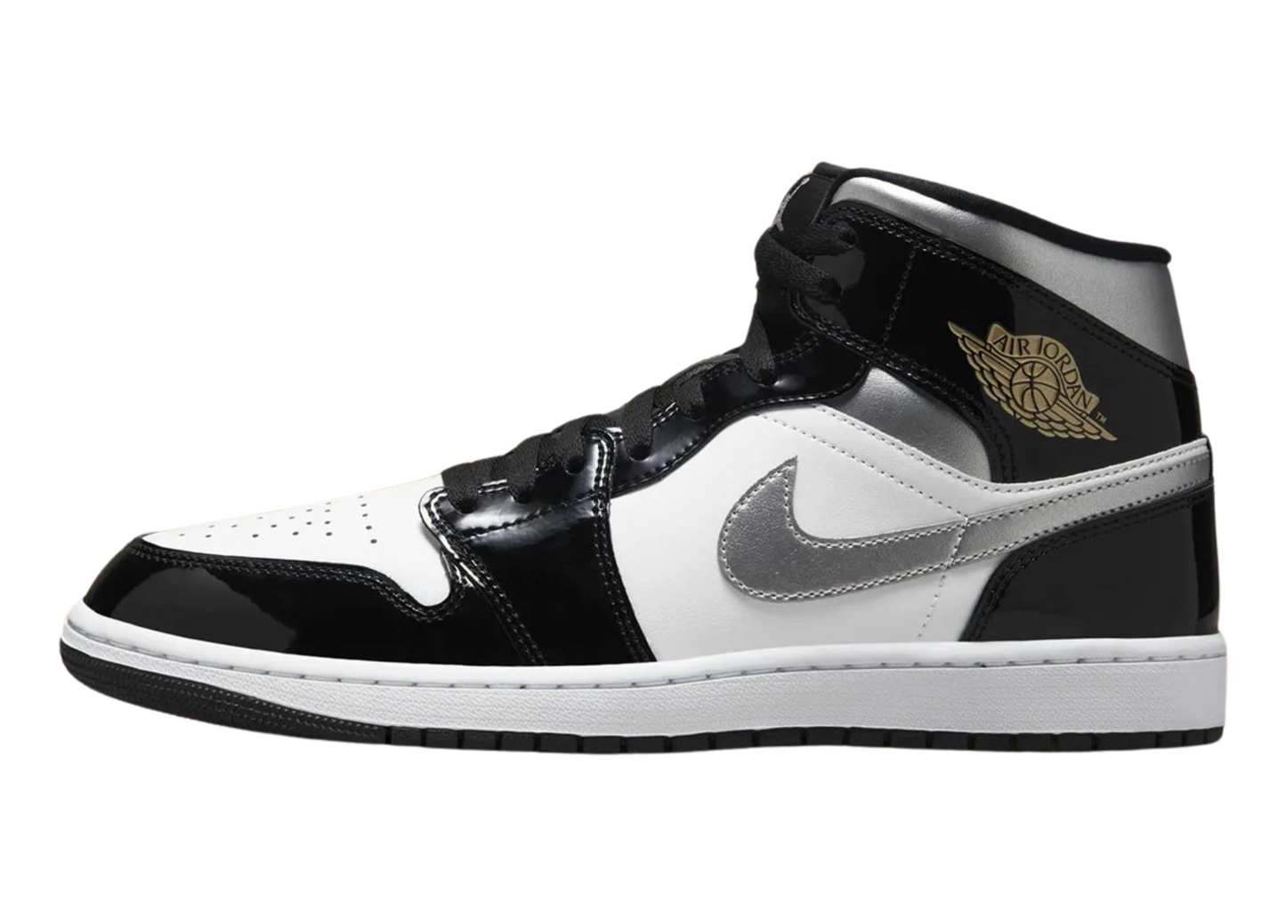 Air Jordan 1 Mid "Patent Black Silver"