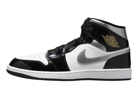 Air Jordan 1 Mid "Patent Black Silver"